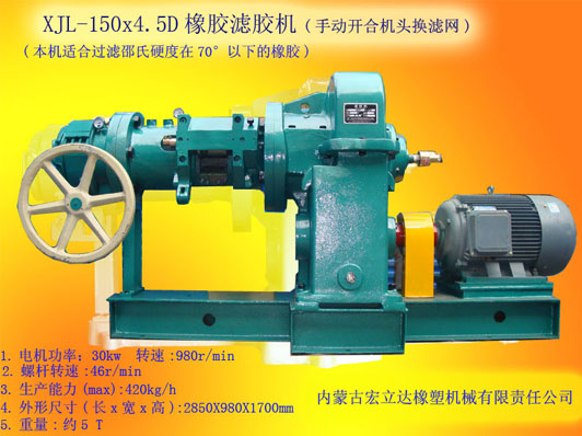 XJL-150X4.5D橡膠濾膠機(jī)（手動開合機(jī)頭換濾網(wǎng)）